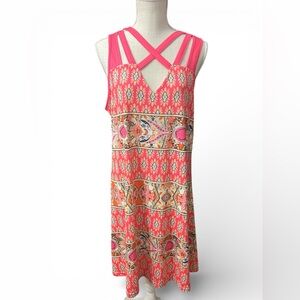 Exclusive Pink and Orange Sleeveless Dress.Sz/XL